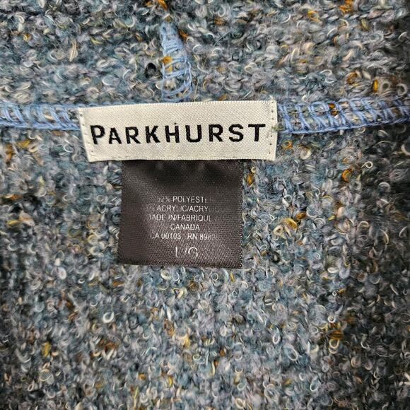 Parkhurst Knit Blue Button Up Sweater Cardigan Big Collar Long Sleeve Size L - Picture 7 of 7